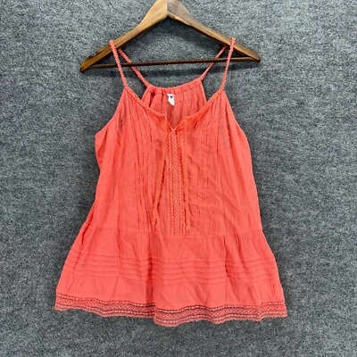 Old Navy Top Women L Large Pink V-Neck Sleeveless Spaghetti Strap Cotton Casual - Image 1 of 4