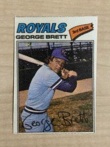 GEORGE BRETT KANSAS CITY ROYALS 1977 TOPPS CLOTH CARD #7 