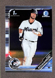 2019 Bowman Chrome #BDC-168 Evan Edwards 1st Bowman Rookie RC Sky Blue Refractor