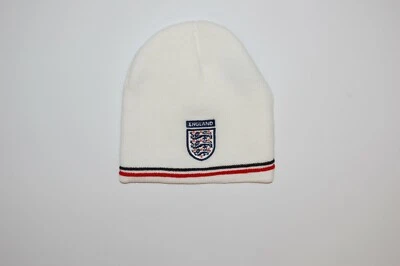 Offizielle New Era Kinder England Fußball Beanie Mütze - cremeweiß/blau/rot