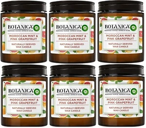 Air Wick Botanical Candles (6 x 205g) Moroccan Mint & Pink Grapefruit | Natural - Picture 1 of 5