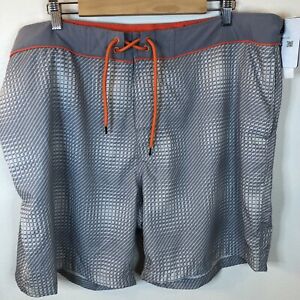 NWT Free Country size XXL board shorts swim trunks gray orange Quick-dry