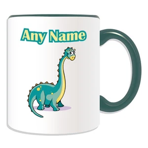 Personalised Gift Brontosaurus Mug Money Box Cup Dinosaur Design Theme Cute Name - Picture 1 of 21