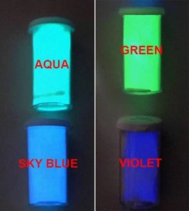 8 Ounce Glow-in-the-Dark Powder ~ Glow Pigment ~ Violet * Green * Blue * Aqua - Picture 1 of 3
