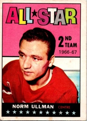VINTAGE  SPORT  CARD 1967 TOPPS NORM ULLMAN DETROIT REDWING ALL STAR TEAM NO42 - Image 1 of 2