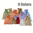 10X Colorful Burlap Jute Pouches Wedding Gift Drawstring Bags Jewelry Storag 7H