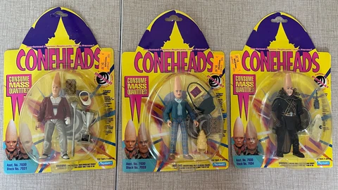 3 CONEHEADS Flight & Suburban Beldar, Suburban Prymaat New Mint! 1993 Playmates Cover