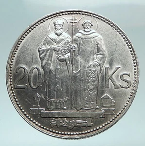 1941 SLOVAKIA Silver 20 Korun SAINT CYRIL AND METHODIUS Slovakian Coin i82483 - Picture 1 of 3