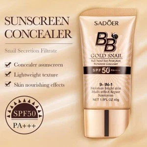 1pcs 9 in 1 Gold Snail BB Cream Sunscreen SPF 50+ Skin Repair Sunscreen 2024 - Picture 1 of 14