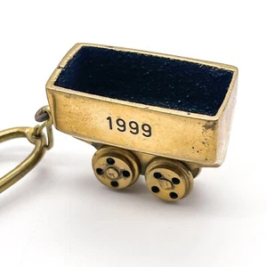 Vintage Brass Keyring Mining Coal Wagons, Kohlewagon 1999 2000 #A5 - Picture 1 of 5
