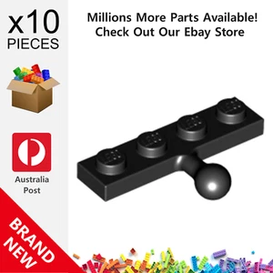 10x Genuine LEGO™ Black Modified 1 x 4 with Tow Ball Plates Plate 3184 318426 - Picture 1 of 2