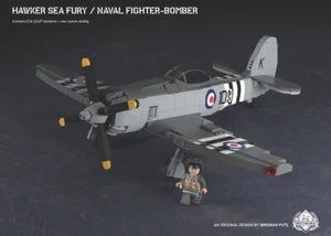 Brickmania Hawker Sea Fury Naval Fighter Bomber, New, Sealed, WWII - Picture 1 of 5