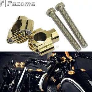 Motorcycle 1" Brass Retro Handlebar Riser Universal Fit For Harley Honda Yamaha - Picture 1 of 7