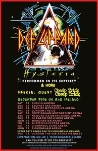 Def Leppard 2018 UK Tour Concert Poster 11 X 17 Framed - Picture 1 of 2