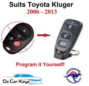 SUITS TOYOTA KLUGER CAR REMOTE KEY FOB 2006 2007 2008 2009 2010 2011 2012 2013 - Picture 1 of 10