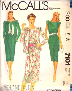 McCall's 7101 ~Chaqueta y Vestido Miss ~ Pullover-Escote Redondeado-10 ~ SIN CORTAR/FF - Imagen 1 de 4