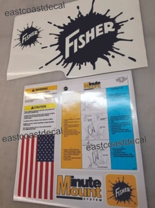 Fisher Minute Mount Snow Plow Decals 7pc Kit. Install Removal Blade Safety NEW - Picture 1 of 2