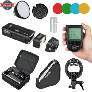 US Godox 2.4 TTL HSS AD200 Flash+S-Type Bracket softbox+Xpro-C Trigger for Canon - Picture 1 of 12