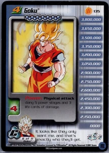 DBZ CCG DRAGON BALL Z GOKU LV4 #135 LIMITED RARE CELL SAGA SCORE 2001 NEAR MINT - Picture 1 of 2