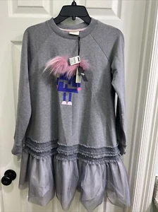 Fendi Roma Girls 10 A T-Shirt Tennis Dress Monster Bimbi Melange - Picture 1 of 17