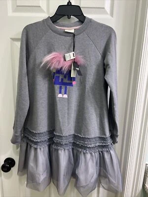 Fendi Roma Girls 10 A T-Shirt Tennis Dress Monster Bimbi Melange - Image 1 of 4