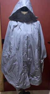 Vtg Wool Blend Hooded Cape Gray Exterior; Gray Check Interior OS; Made In Japan - Picture 1 of 8