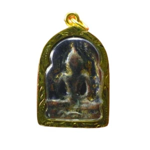 Thai amulets Phra Kamphaeng Sum Kor pendants framed in micron gold - Picture 1 of 4