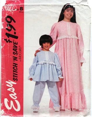 "Children's & GIRLS' Nightgown and Pajamas" Stitch 'N Save by McCall's # 6822 - Image 1 of 4