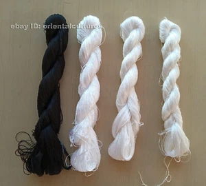 4bundles 100%real silk,hand-dyed suzhou embroidery black white silk floss/thread - Picture 1 of 12