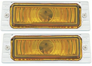 47-53 Chevy Truck Front LH & RH 12V Turn Light Parking Lamp Assemblies w/Chrome - Picture 1 of 7