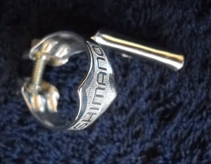 **NOS RARE VINTAGE SHIMANO DOWNTUBE 5/7spd CHROME STEEL GEAR CABLE GUIDE + BOLT* - Picture 1 of 3