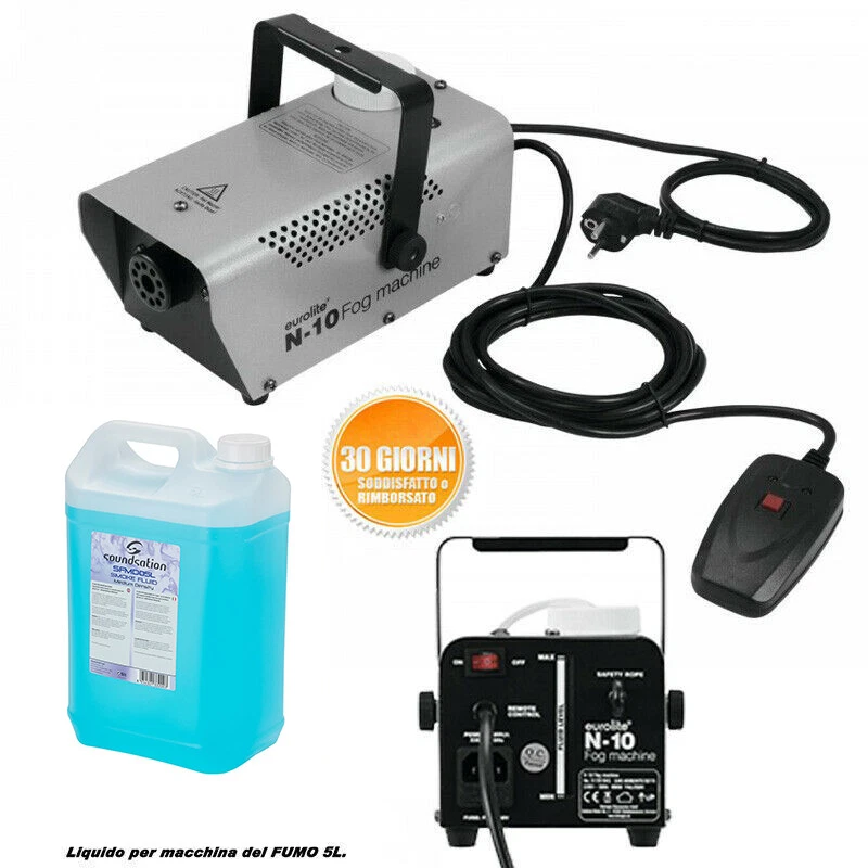 SET MACCHINA DEL FUMO CON TELECOMANDO DJ PA DISCOTECA LIQUIDO 5L NEBBIA FOG 400W - Immagine 1 di 4