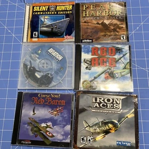 Juegos de PC de colección Red As Iron Aces Pearl Harbor Silent Hunter Red Baron - Imagen 1 de 8
