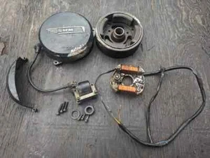 1982 SWM TRIALS MOTORCYCLE TL320 STATOR FLYWHEEL IGNTION COIL AND COVER - Picture 1 of 17