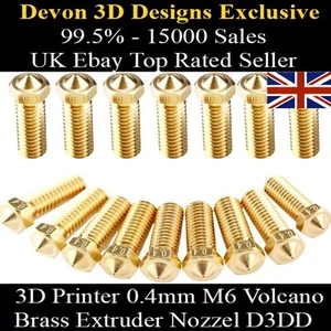3D Printer 0.4mm M6 Volcano Brass Extruder Nozzle D3DD - Picture 1 of 1