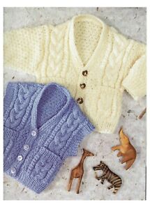 Modèle de tricot gilet et cardigan bébé garçon en NK, câble, incl N/B. Taille.