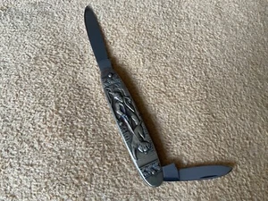 Vintage Taschenmesser Messing JAGDMOTIV SOLINGEN Toledoart MADE IN GERMANYselten - Bild 1 von 4