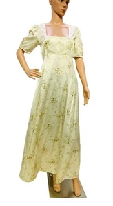 LoveShackFancy Floral Printed Embroidered Laced Silk Long Maxi Gown Dress Size S - Picture 1 of 8