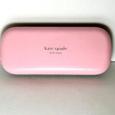 Estuche rígido de vidrio óptico KATE SPADE solamente ~ frente rosa y parte posterior verde oscuro nunca usado Foto 1 de 4