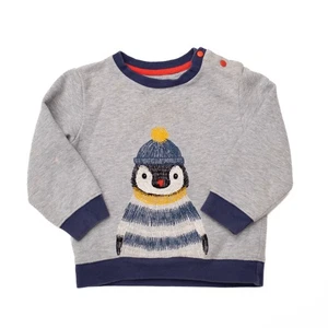 Sudadera Baby Boden Bordada 18-24 M Pingüino Algodón Tejido Pullover Gris - Imagen 1 de 8