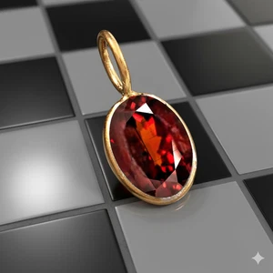 Tiny Garnet Gold Charm Pendant Solid 14k Gold Pendant Smaller Handmade Charm - Picture 1 of 3