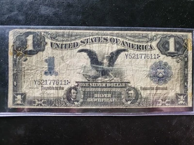 1899 $1 Black Eagle Silver Certificate Large Size, Circulated - Image 1 of 2