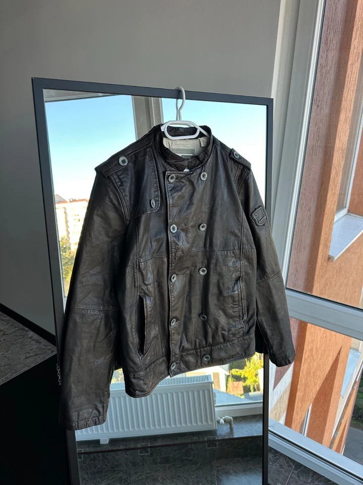 Vintage Energie Double-Breasted Leather Jacket Brown Sz L - Image 1 of 4