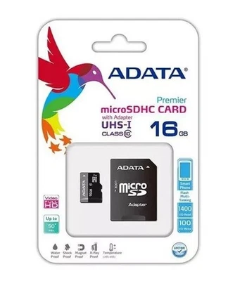 ADATA 16GB microSDHC Class 10 Memory Card with Adapter – AUSDH16GUICL4-RA1 - Image 1 of 4