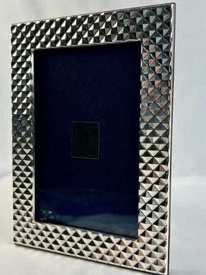 Marco Tizo de plata de ley de 7,5" x 5,5" para foto de 6x4” corte diamante Italia Foto 1 de 4