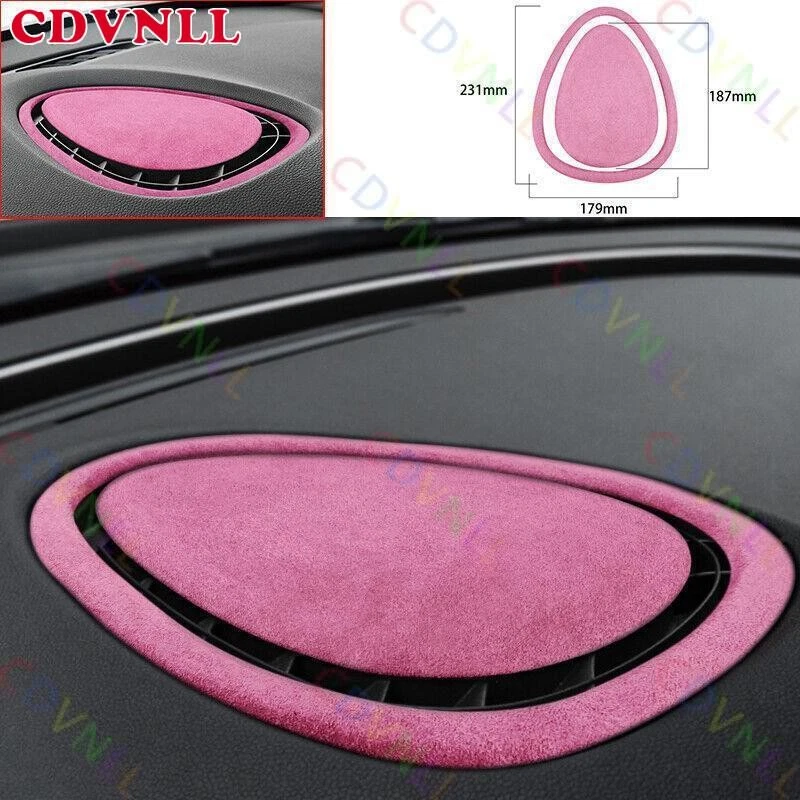 For Mini Cooper Clubman F54 Pink Suede Car Console Dashboard Horn Frame Cover 2* — 第 1/4 张图片