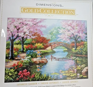 Kit Punto de Cruz Contado Colección Oro Dimensiones Jardín Japonés NUEVO 16 unidades - Imagen 1 de 13