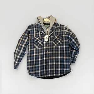 Men’s Field Stream Flannel Sweatshirt Hoodie Jacket Full Zip Quilted Size L - Picture 1 of 3