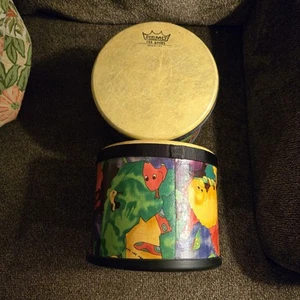 Lot x2 REMO Kids Percussion Rainforest Jungle Theme 6.5" Floor Tom Drums Vintage - Picture 1 of 12