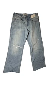 Hollister Low-Rise Baggy Jeans Women’s 2S W26 Short Distressed Light Wash - Picture 1 of 5